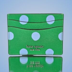 Kate Spade Card Case Wallet Candy Grass Multi Morgan Sunshine Dot Summer Gift